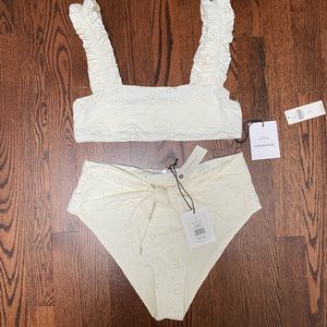 NWT- ONIA & We Wore What white eyelet bikini set